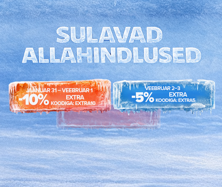 Lõpumüügi viimased päevad! Saa lisasoodustust koodidega EXTRA15, EXTRA10 ja EXTRA5. Kiirusta ja kasuta pakkumist kohe!